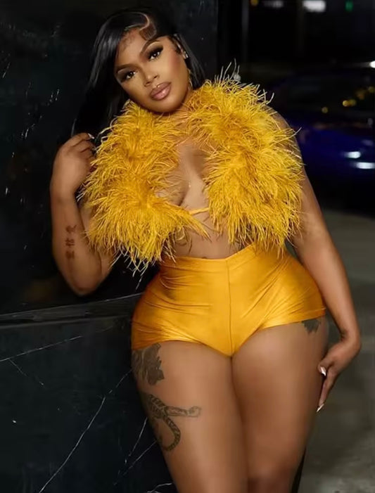 “Sacred Furr” Yellow Gold 2 Piece Set