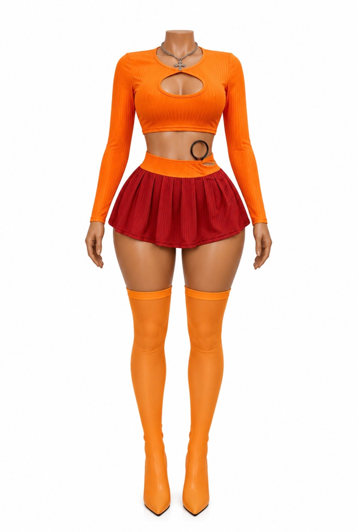 “Velma” Orange 4 Piece Costume
