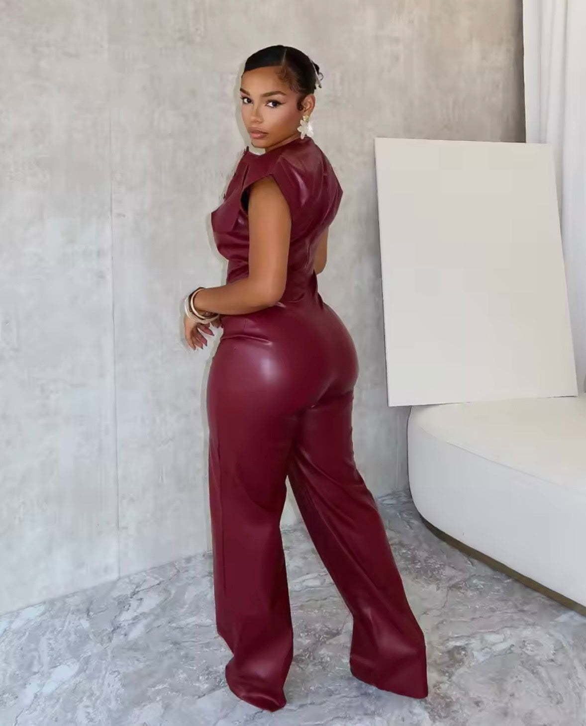 “Lady Mauve” Burgundy Jumpsuit