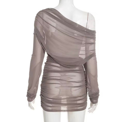 “Sheer Genius” Grey Dress