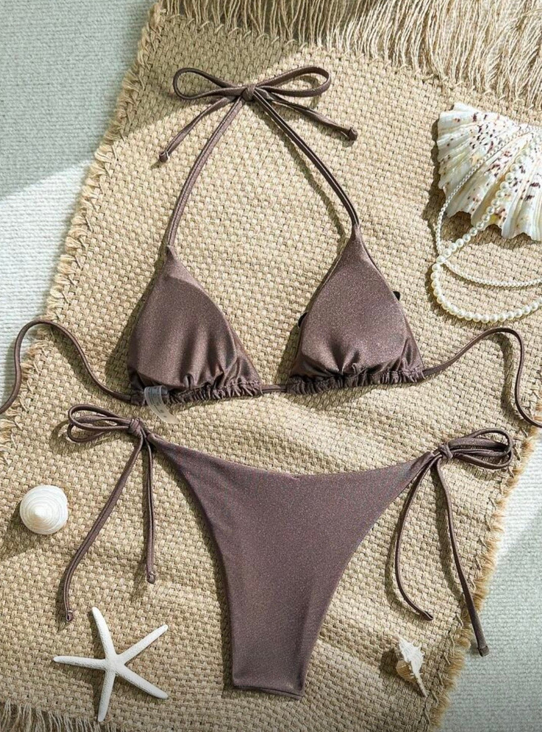 “Seashell” Brown 2 Piece Swimsuit