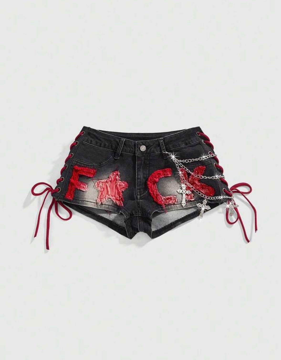 “Flick It 2.0” Black Denim Shorts