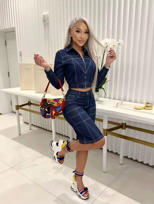 “Denim Dave” Blue Jean 2 Piece Set