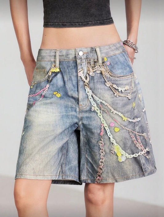 “Panaroma” Denim Jorts