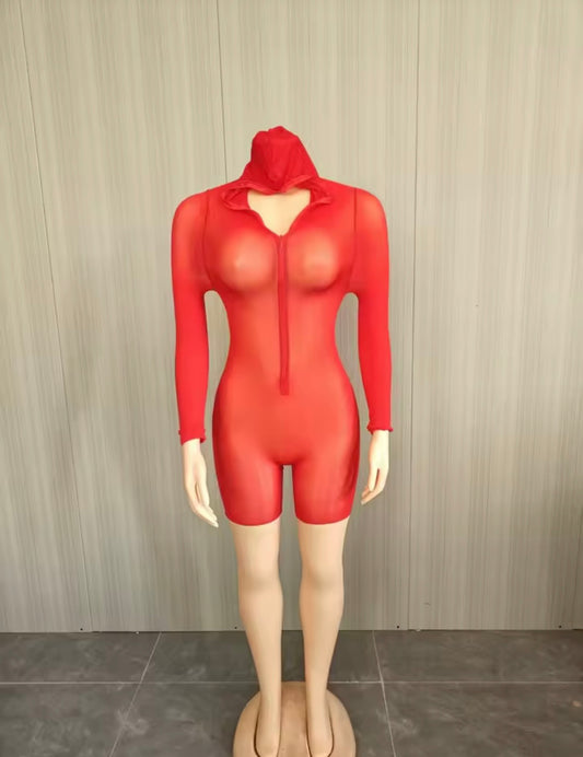 “Nothing To Hide” Red Romper