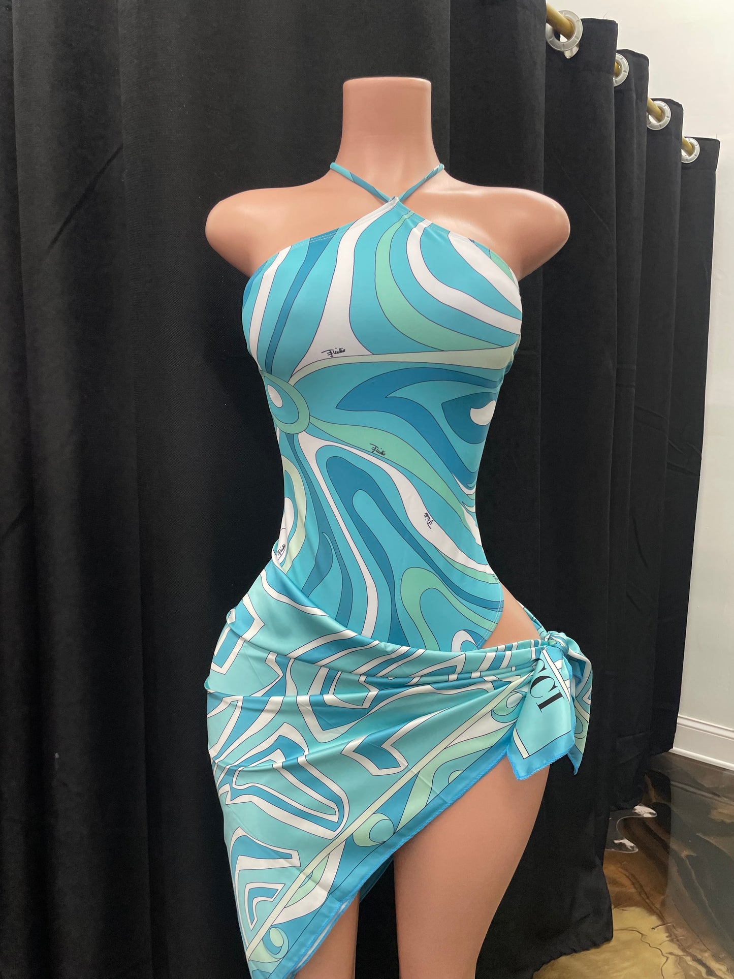 “Pucci” Blue 2 Piece Swimsuits