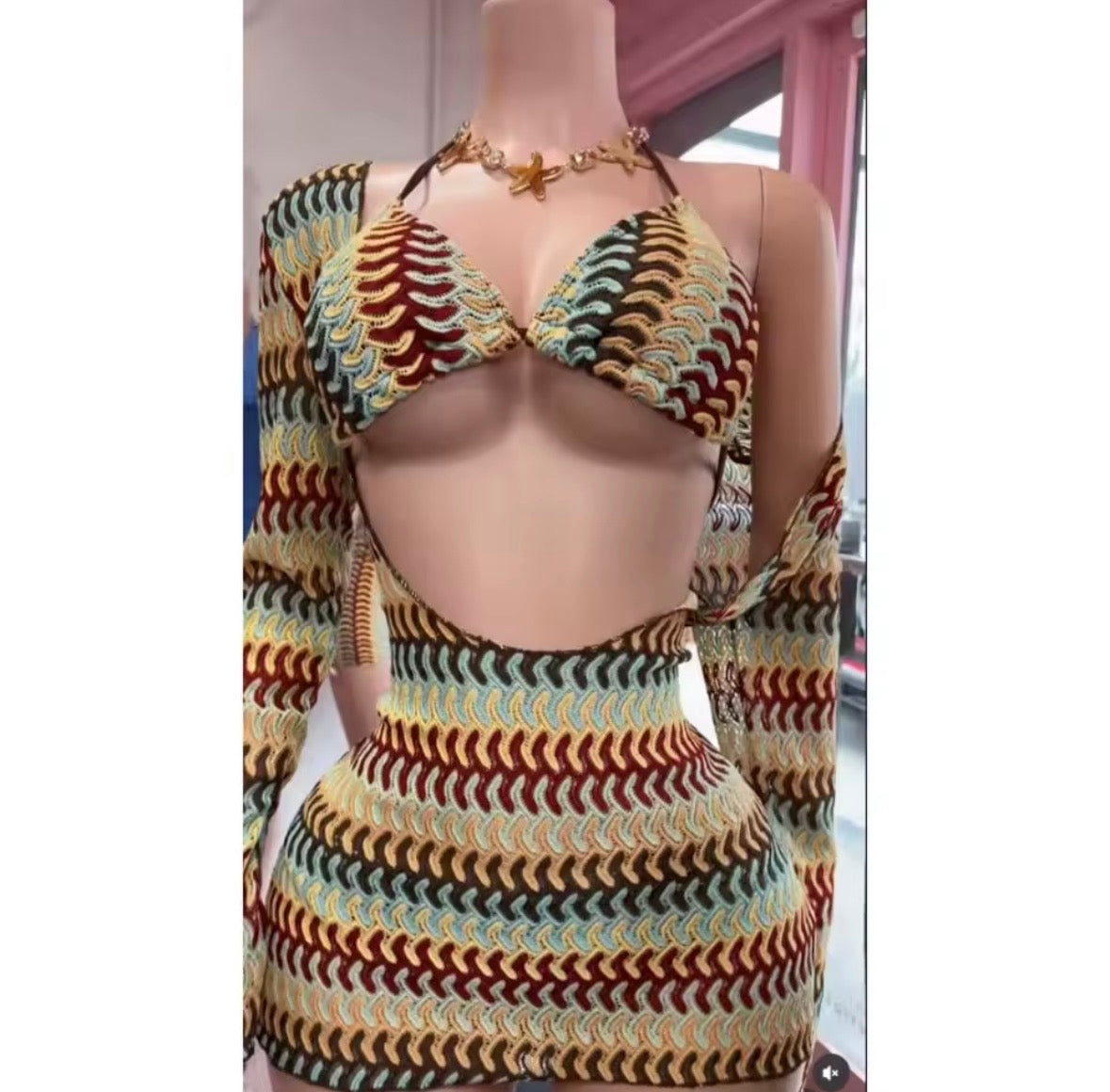 “Summer Swim” Multicolor 3 Piece Swimsuit