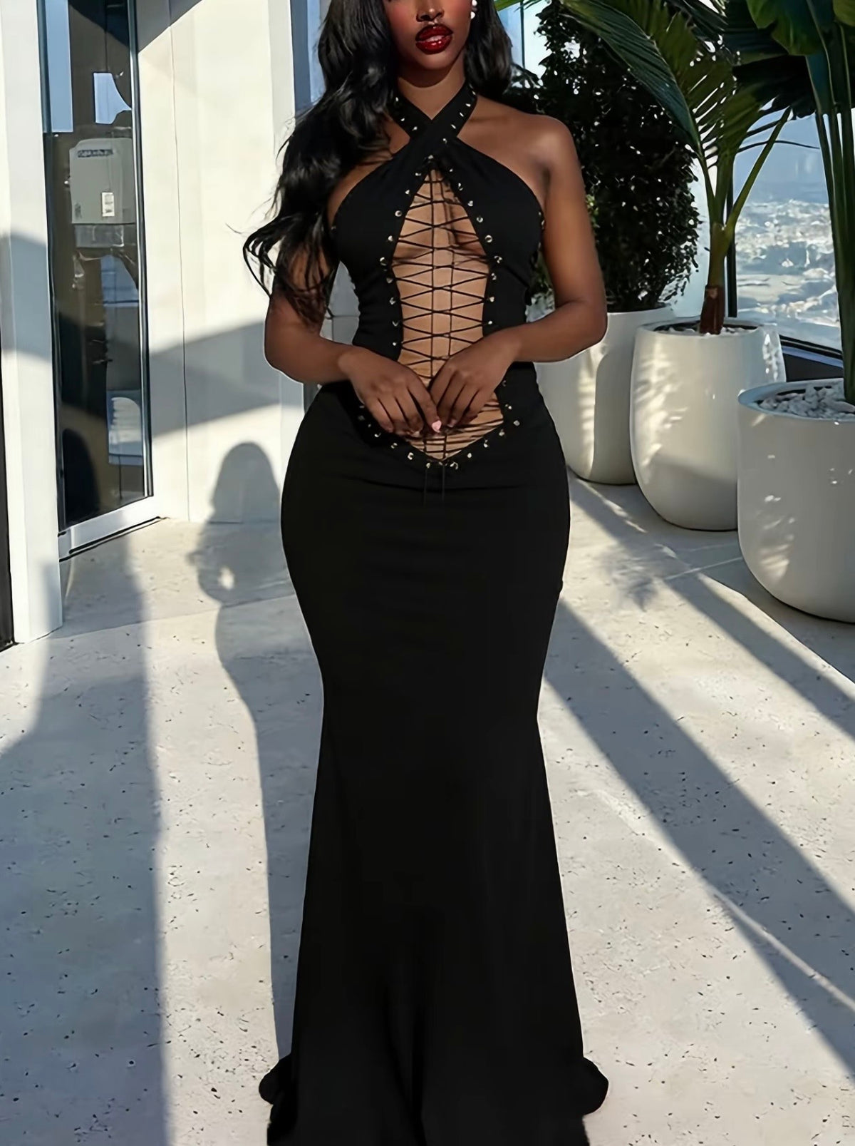 “Strings Attached” Black Dress