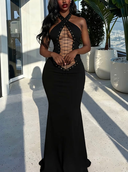 “Strings Attached” Black Dress