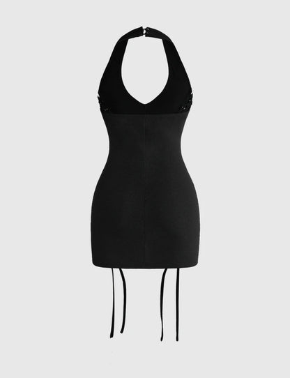 “Side Line” Black Dress