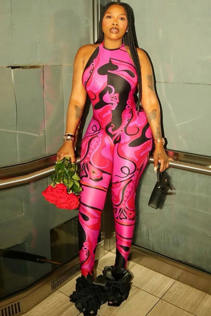“Swirl Girl” Pink Jumpsuit
