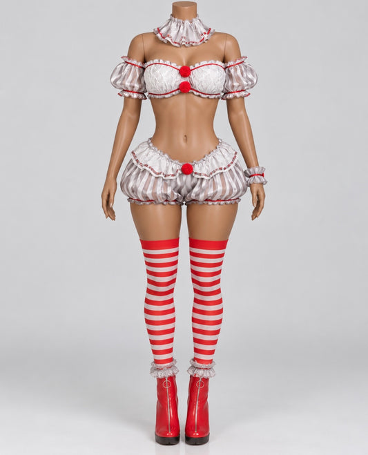 “Clowning Round” Grey 5 Piece Costume Set