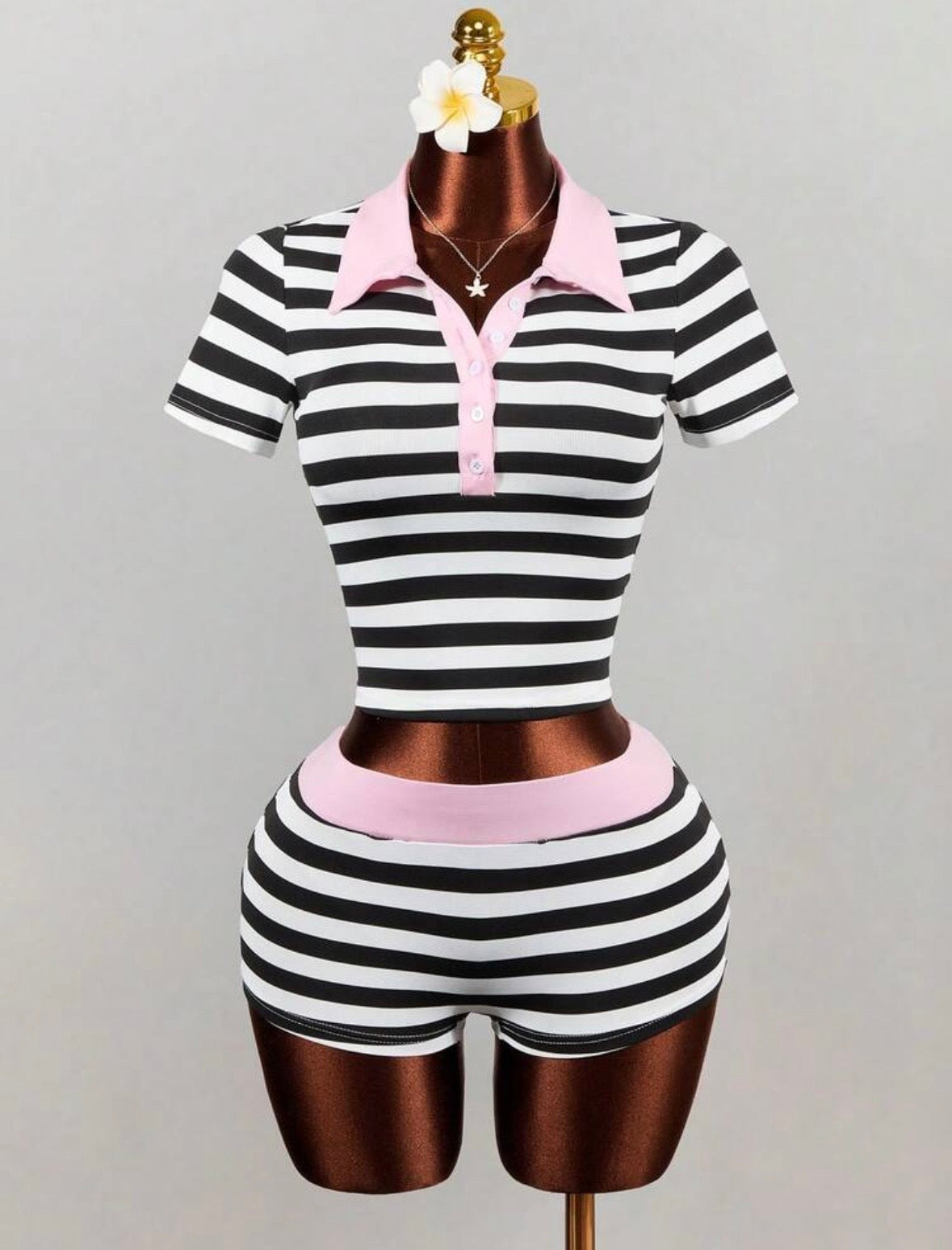 “Stunna Stripe” Pink 2 Piece Set