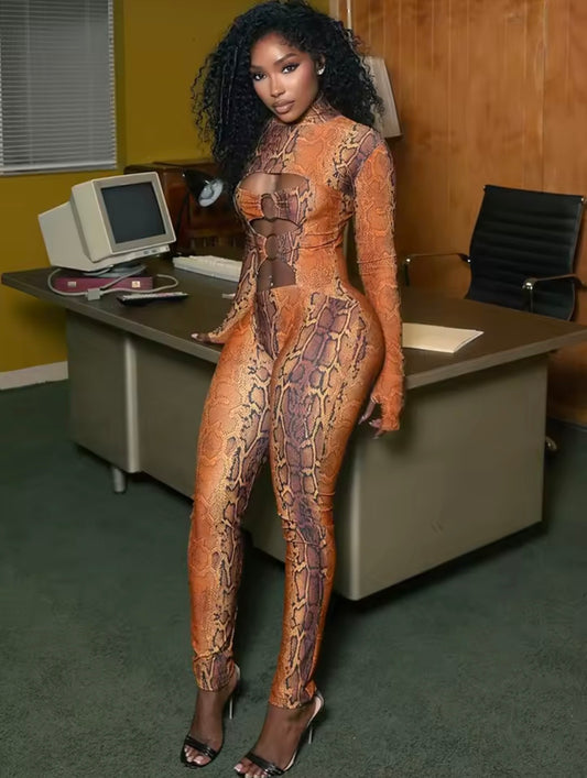 “Cobra” Orange Jumpsuit