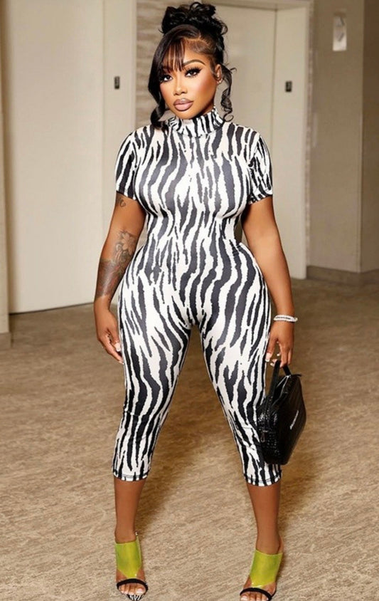 “Zee Ya” Zebra Print Romper
