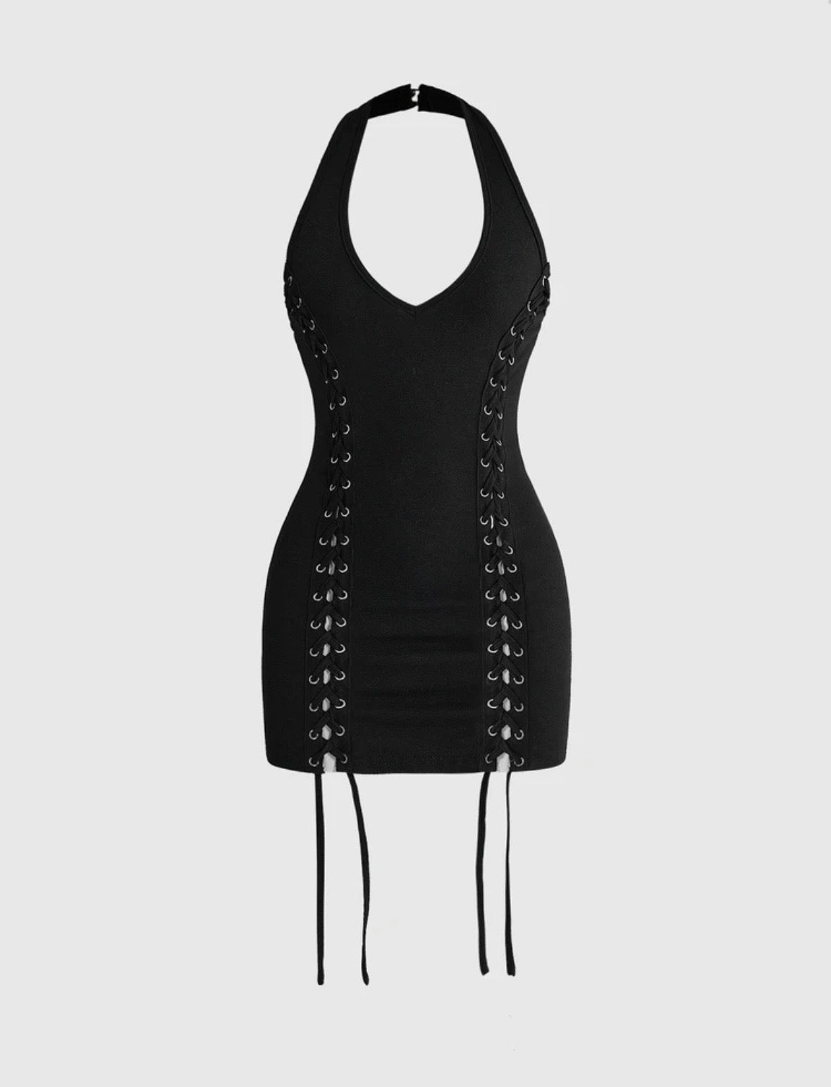“Side Line” Black Dress