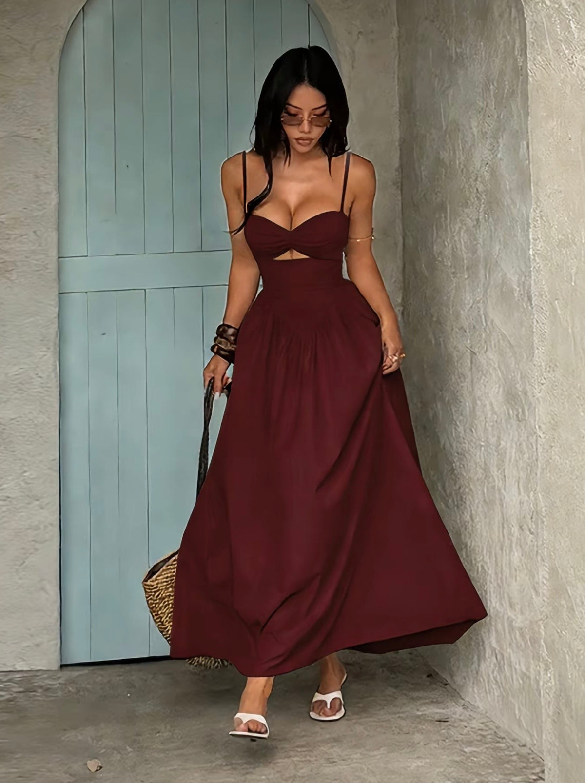 “Soft Life” Burgundy Dress