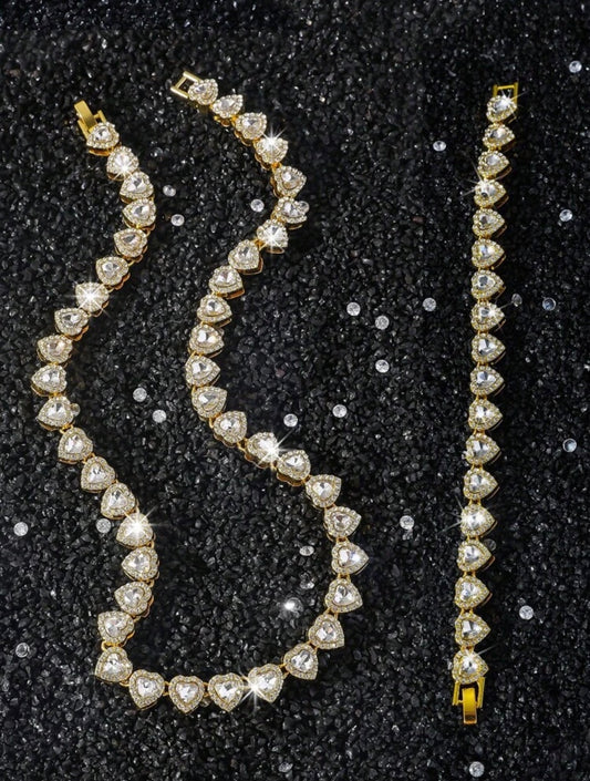 “Hearts” Gold Necklace Set