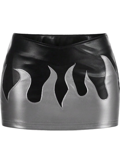 “Flame” Black Skort