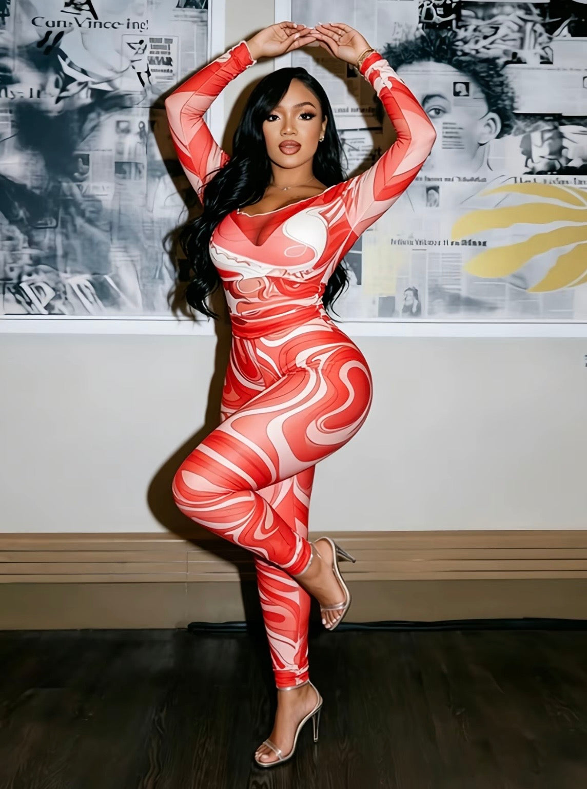 “Waves For Days” Red 2 Piece Set