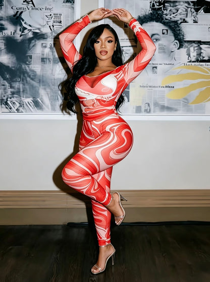 “Waves For Days” Red 2 Piece Set