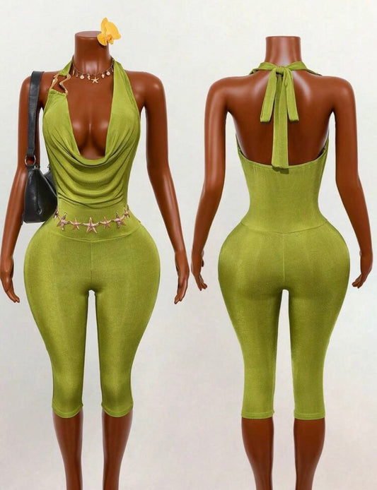 “Divine” Green Romper