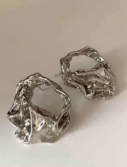 “Irregular” Silver Stud Earrings