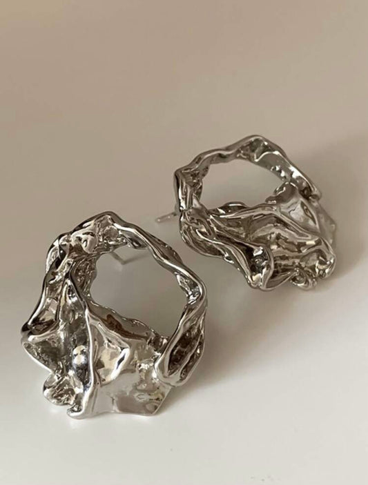 “Irregular” Silver Stud Earrings