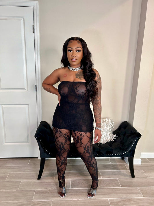 “London Lace”-Black 2 Piece Set