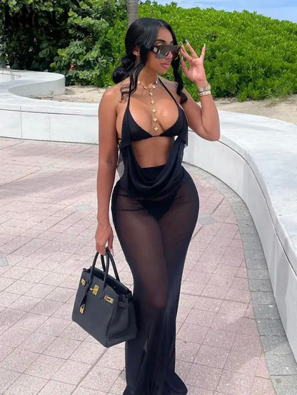 “Sec See” Black 3 Piece Swimsuit