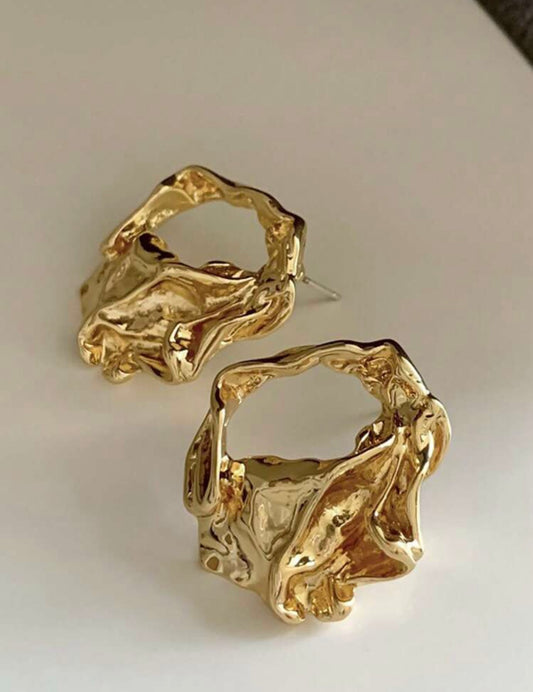 “Irregular” Gold Stud Earrings