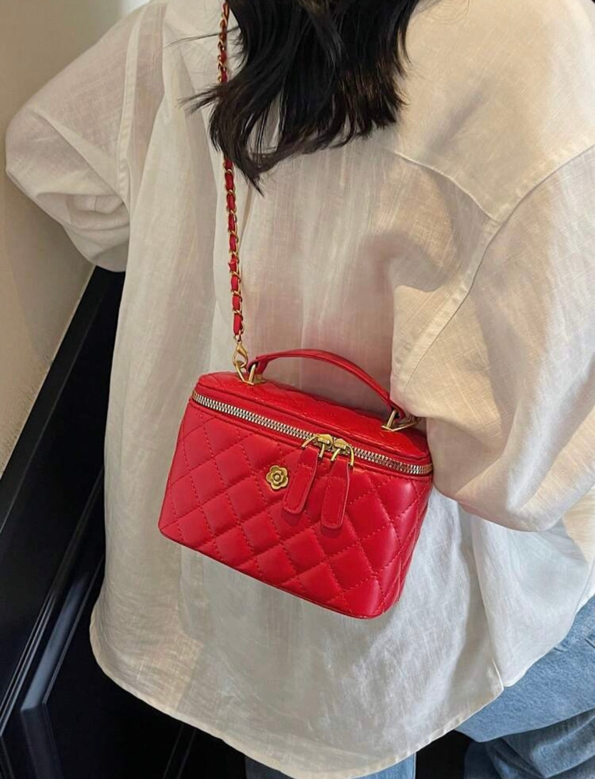 “Harlem Square” Red Handbag
