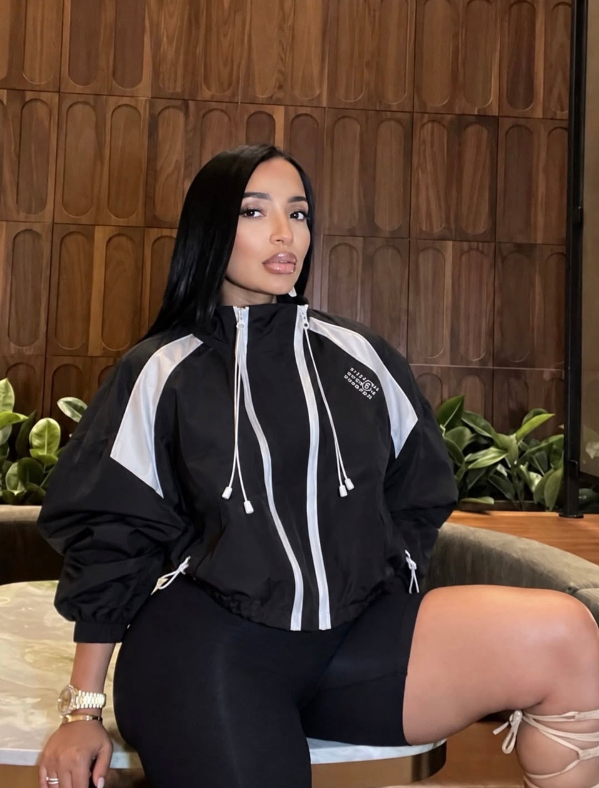 “Esha Double Zip” Black Jacket