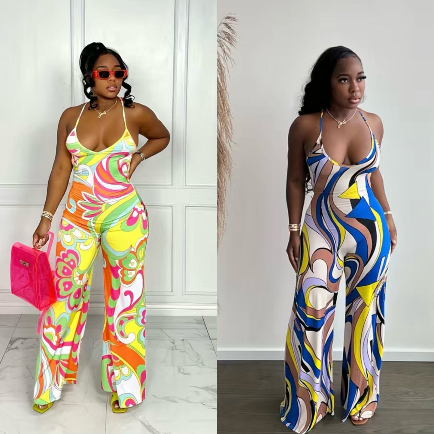 “Vibrant Vacay”-Deep Jumpsuit