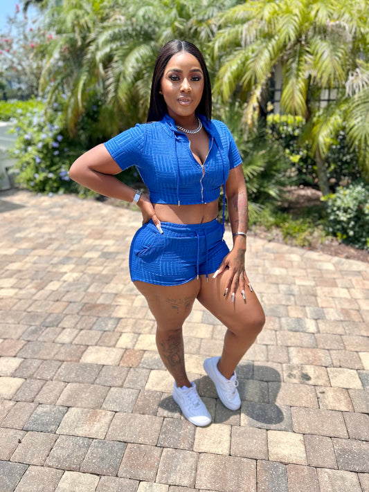 “Terry Cloth”-Blue 2 Piece Set